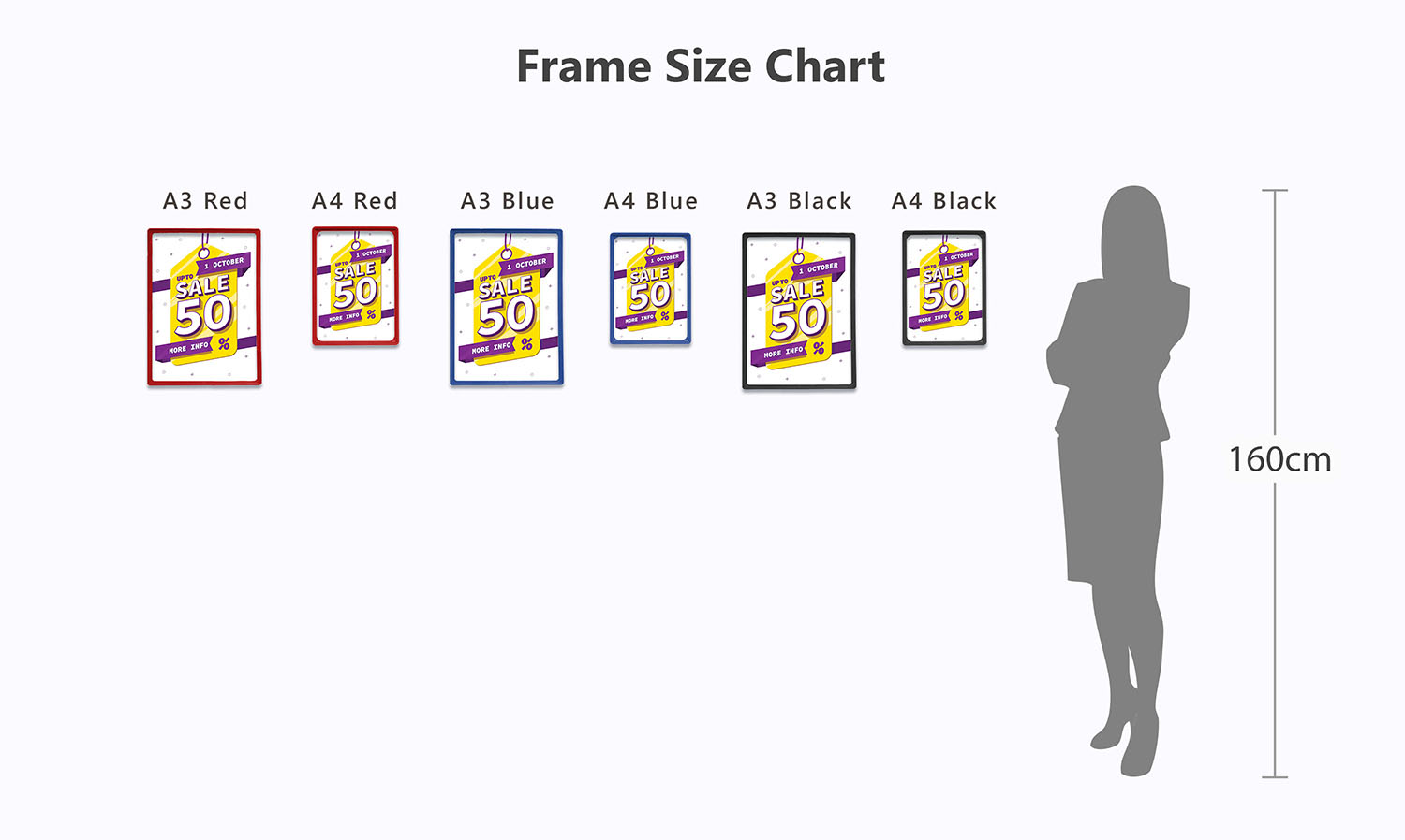 Colour Frame (Blue) A3 Size Botak Sign Pte Ltd